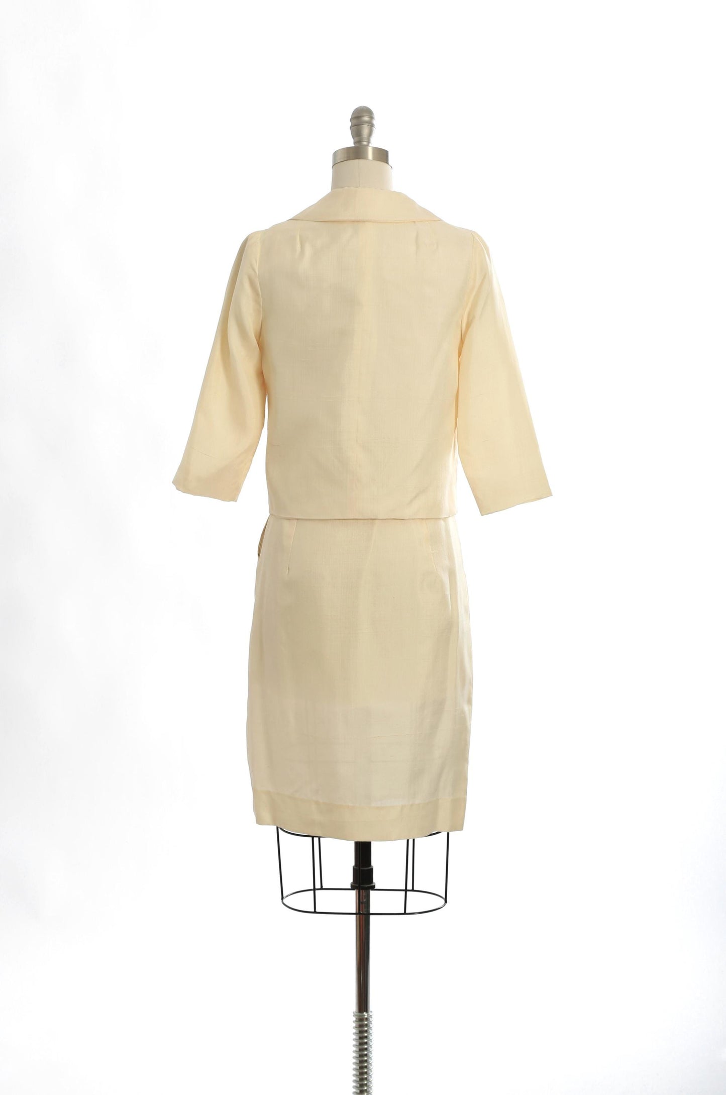 Vintage 60s Carol Brent ivory silk suit | 1960s 2pc dress suit jacket