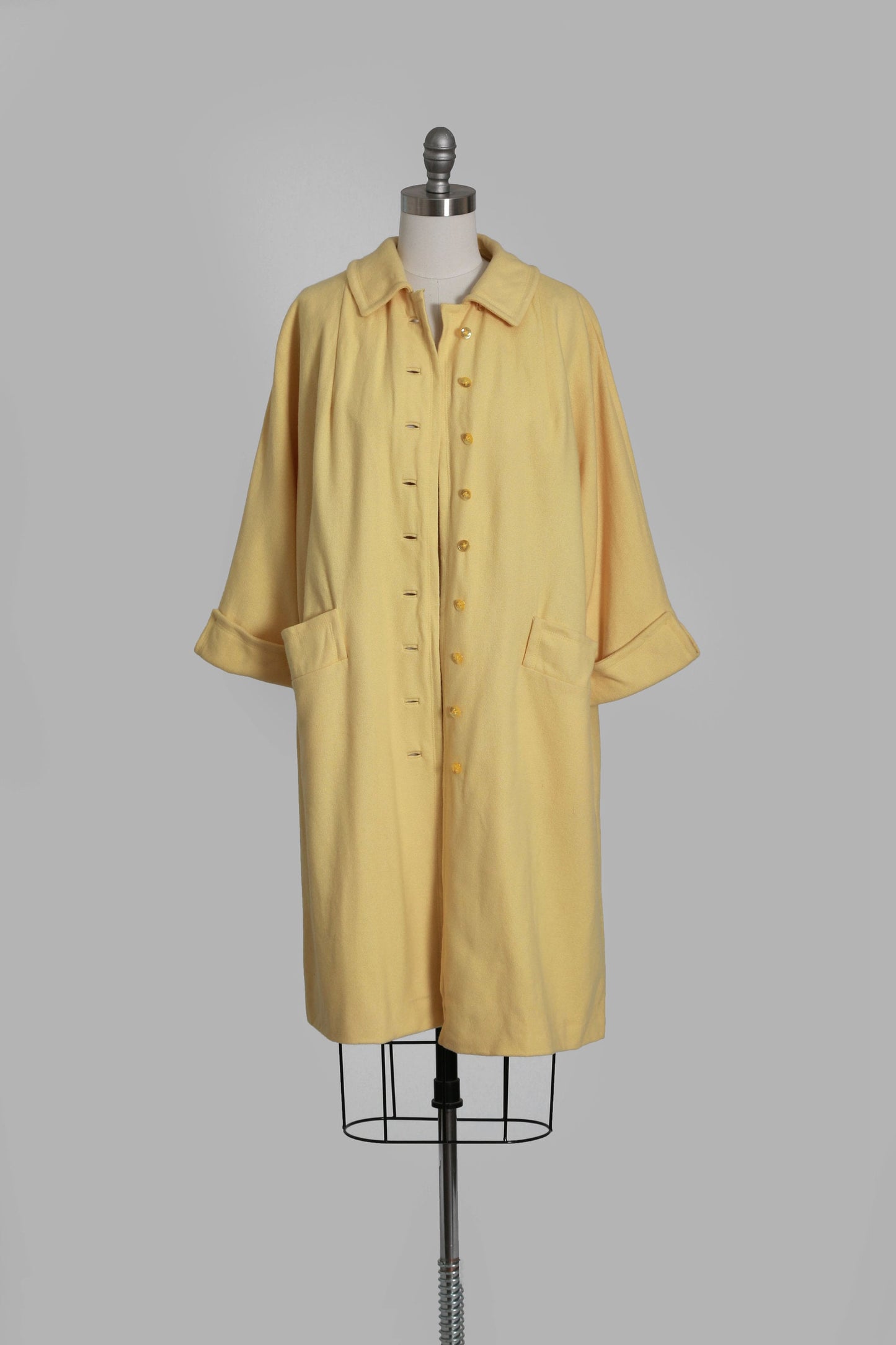 Vintage 60s yellow wool coat
