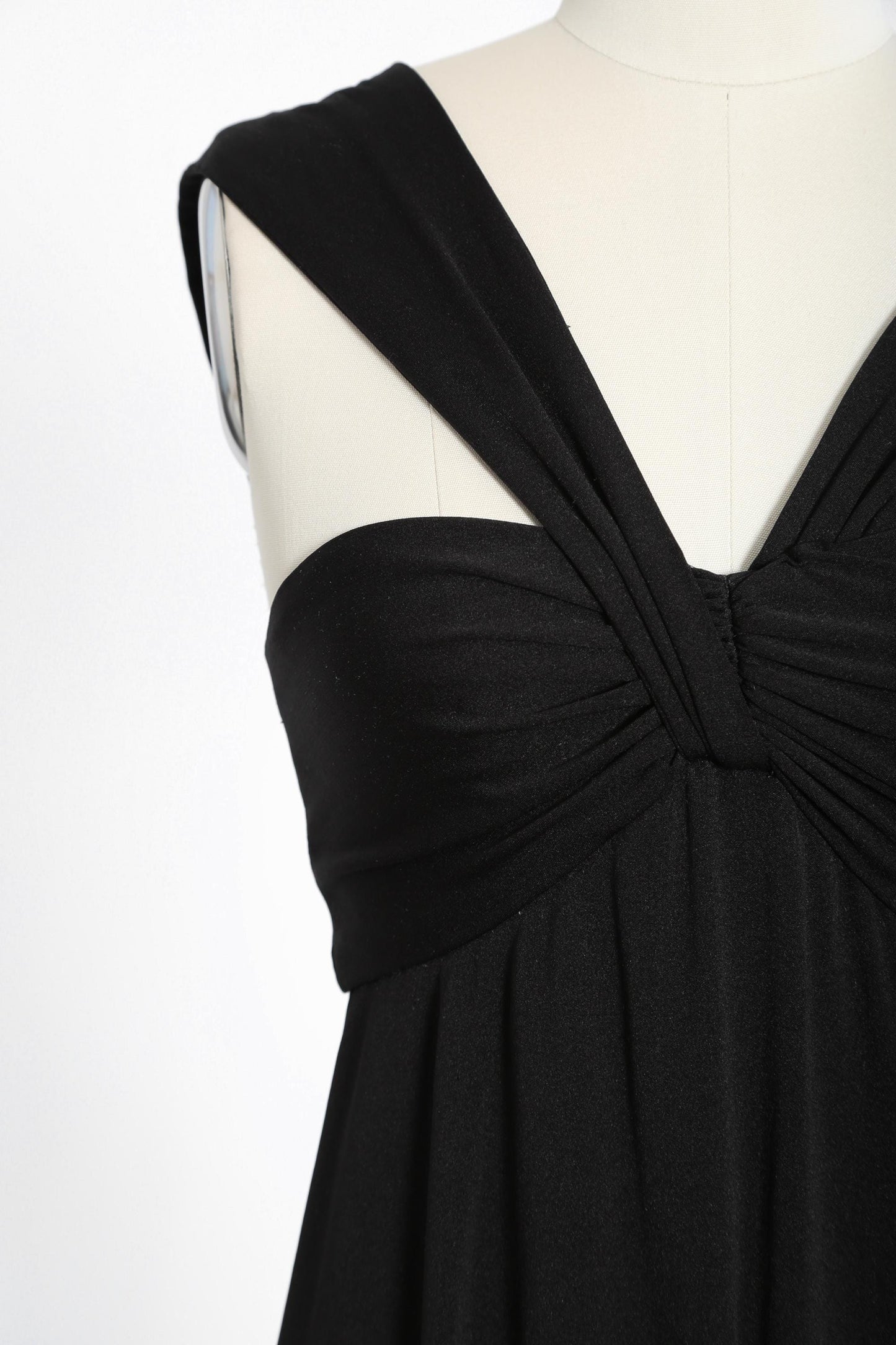 Vintage 70s Mardi Gras Saks Fifth Avenue black maxi dress