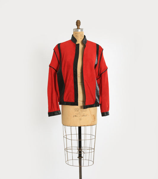 Vintage 1980s "Thriller" Red leather jacket