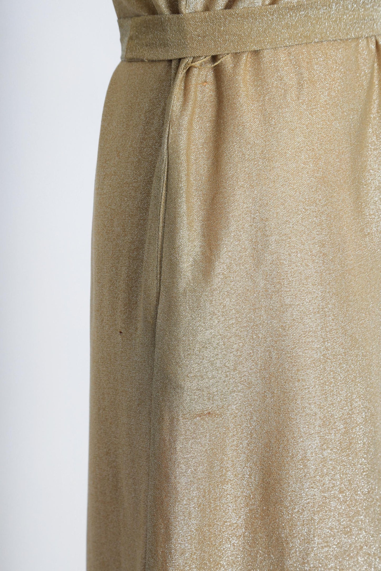 60s Alex Colman California gold jumpsuit | Vintage 1960s Gold Lurex palazzo pant jumpsuit