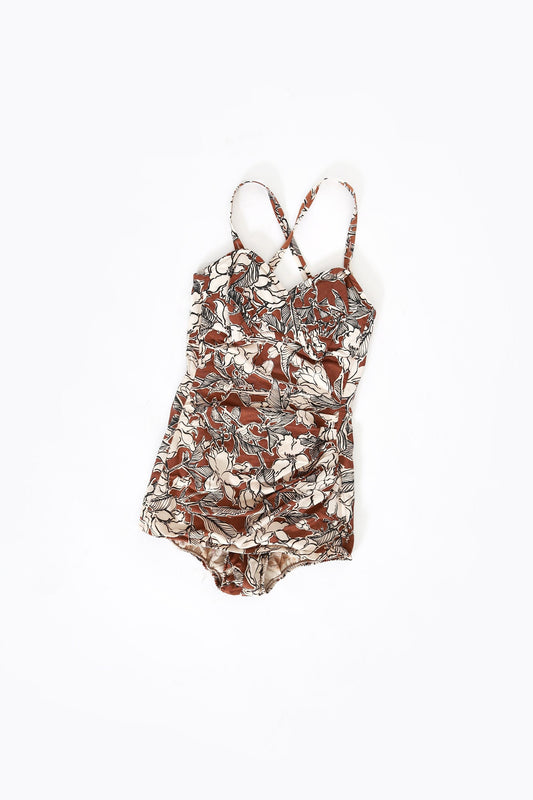 Vintage 50s Carol Brent floral swimsuit one piece
