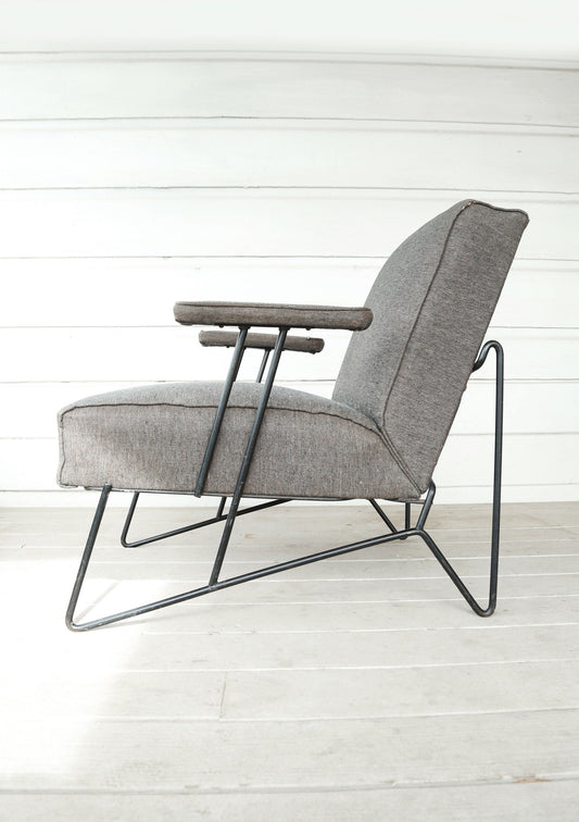 Rare Vintage Mid Century Modern Southern Cross iron chair attributed to Dan Johnson