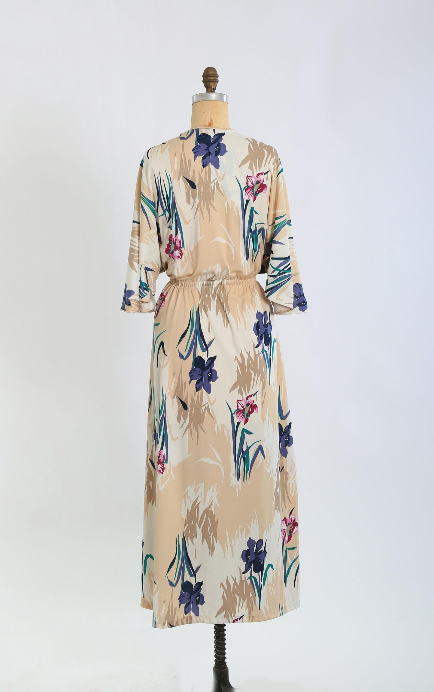 Vintage 70s floral wrap maxi dress