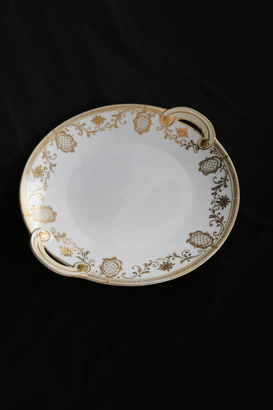 Vintage Noritake gold gilded hand painted porcelain plate platter