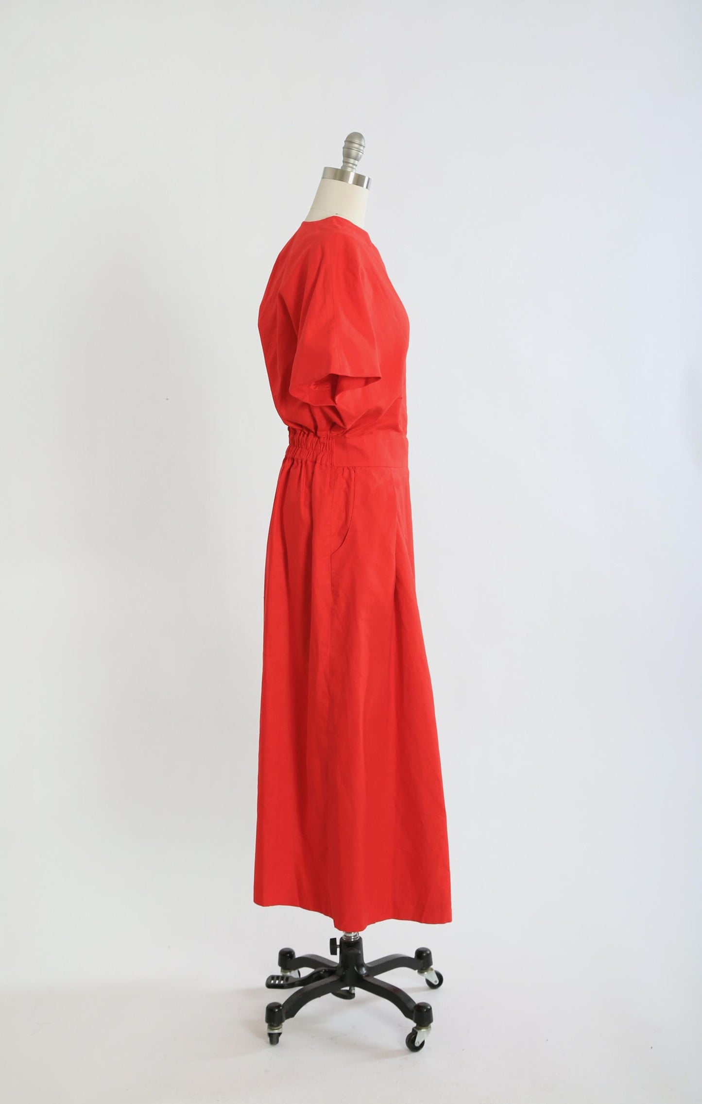 Vintage 90s Ambria red linen blend dress 16T L XL