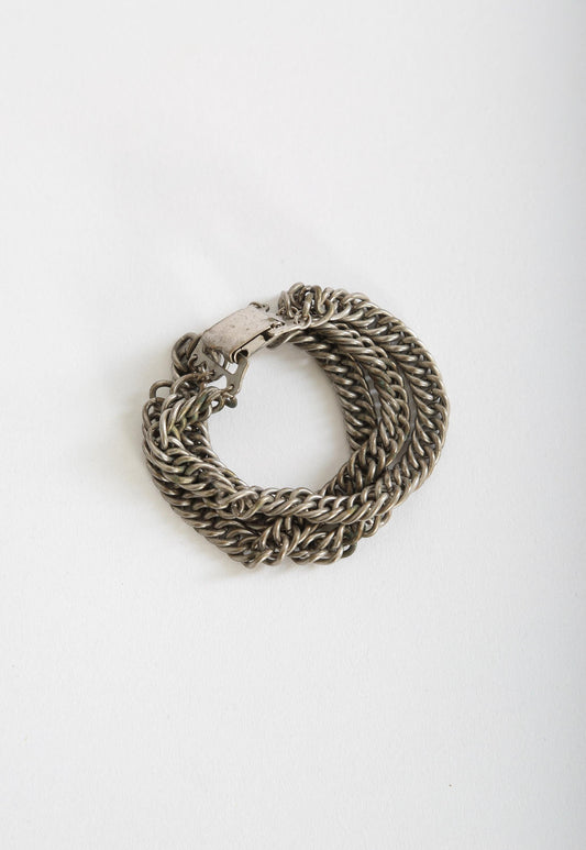 Vintage 1940s thick 3 row chain bracelet