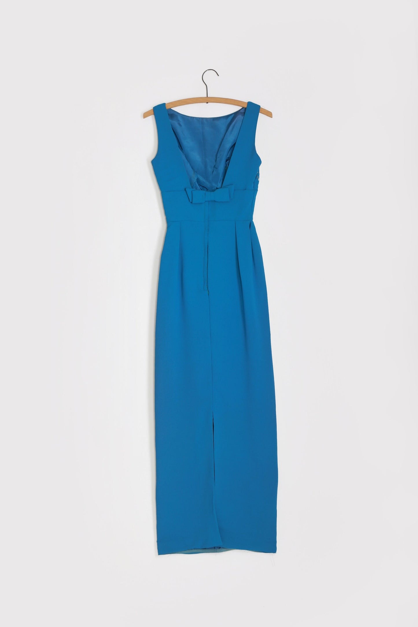 Vintage 60s blue iridescent sequin maxi dress