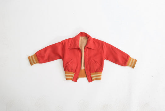 Vintage 40s Kids Red satin jacket