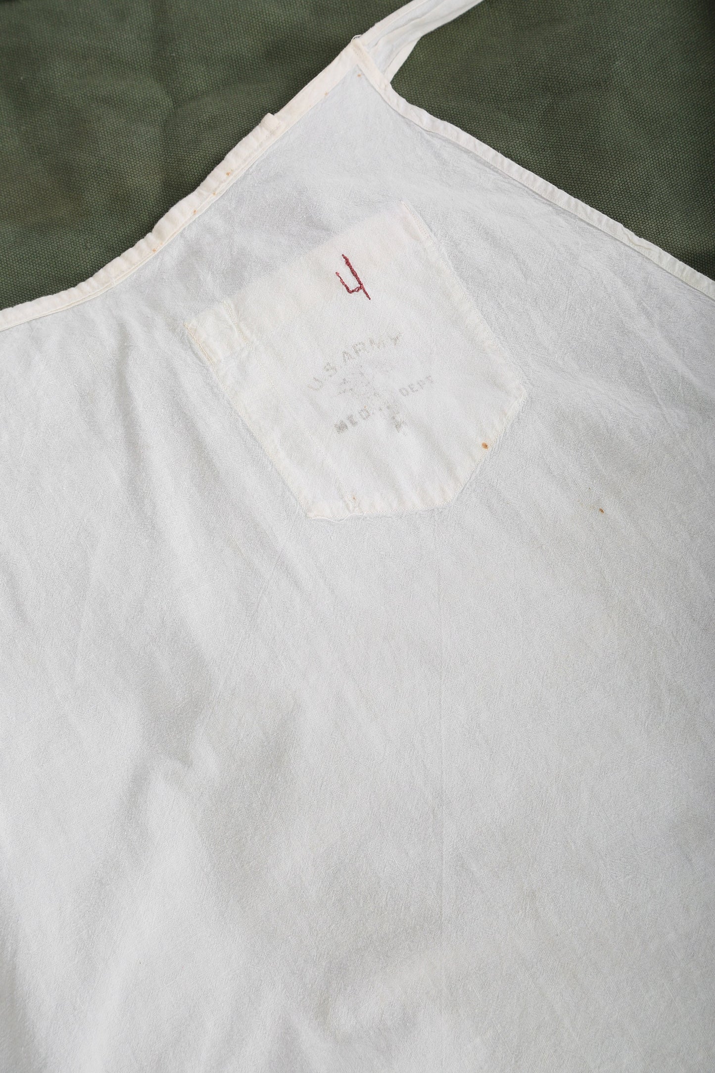 Vintage 1940s WWII U.S. Army Medical dept. cotton half apron