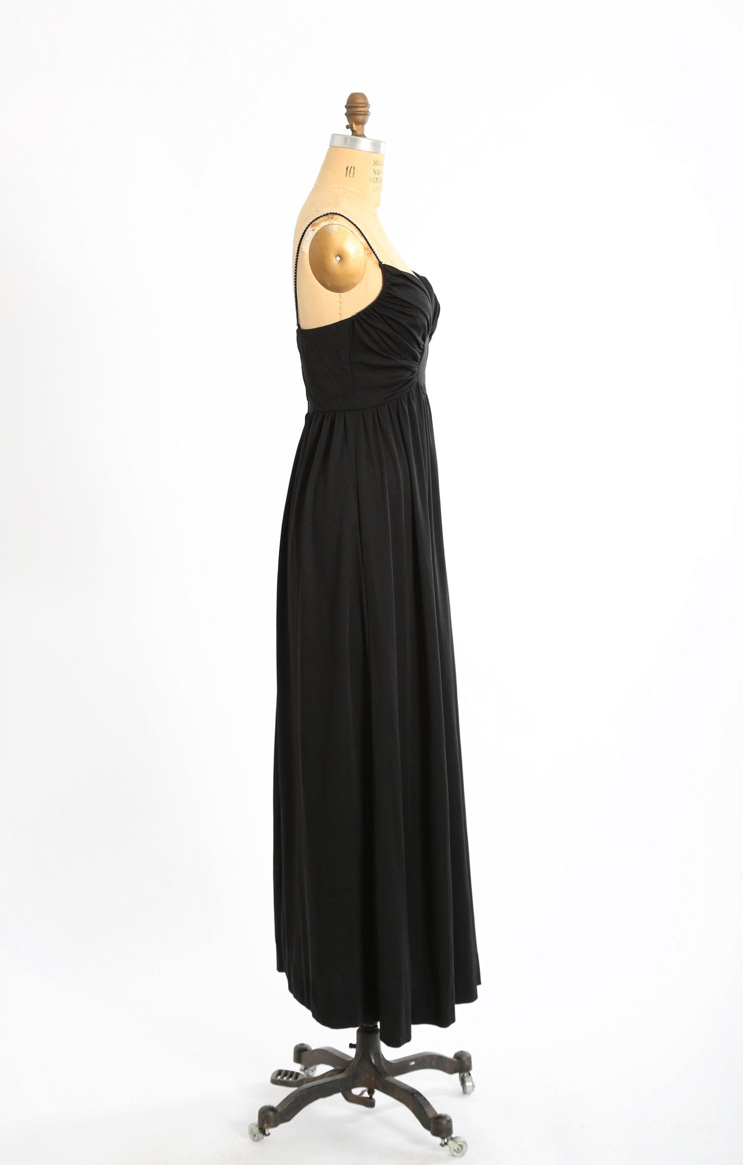 Vintage 70s black rhinestone maxi dress