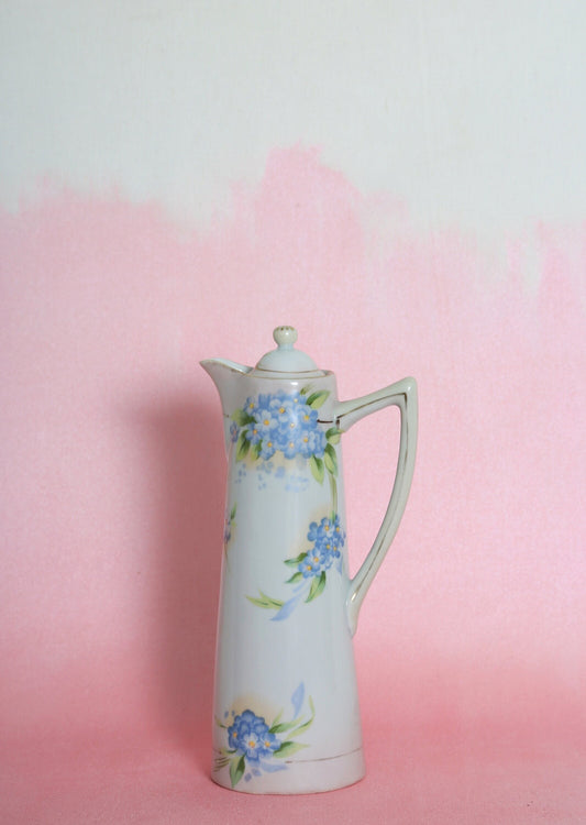 Vintage Nippon studio hand painted chocolate pot | Nippon floral painted tea coffee pot pitcher