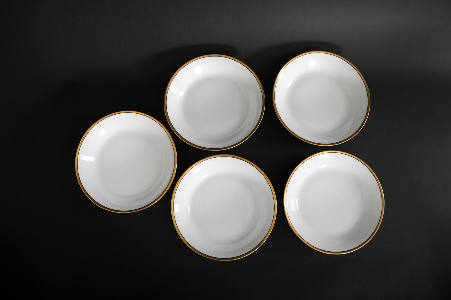 Antique vintage Old Abbey Limoges French gold bowls | set of 5