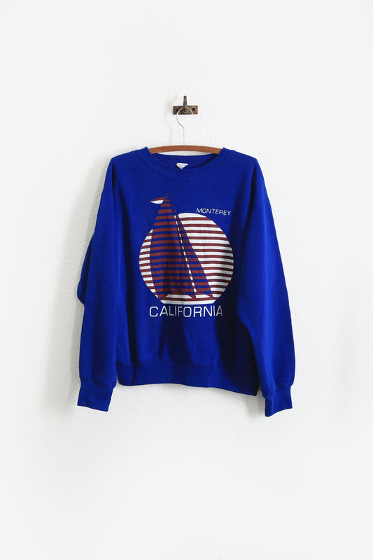 Vintage 90s Monterey California Nautical sailboat sweatshirt