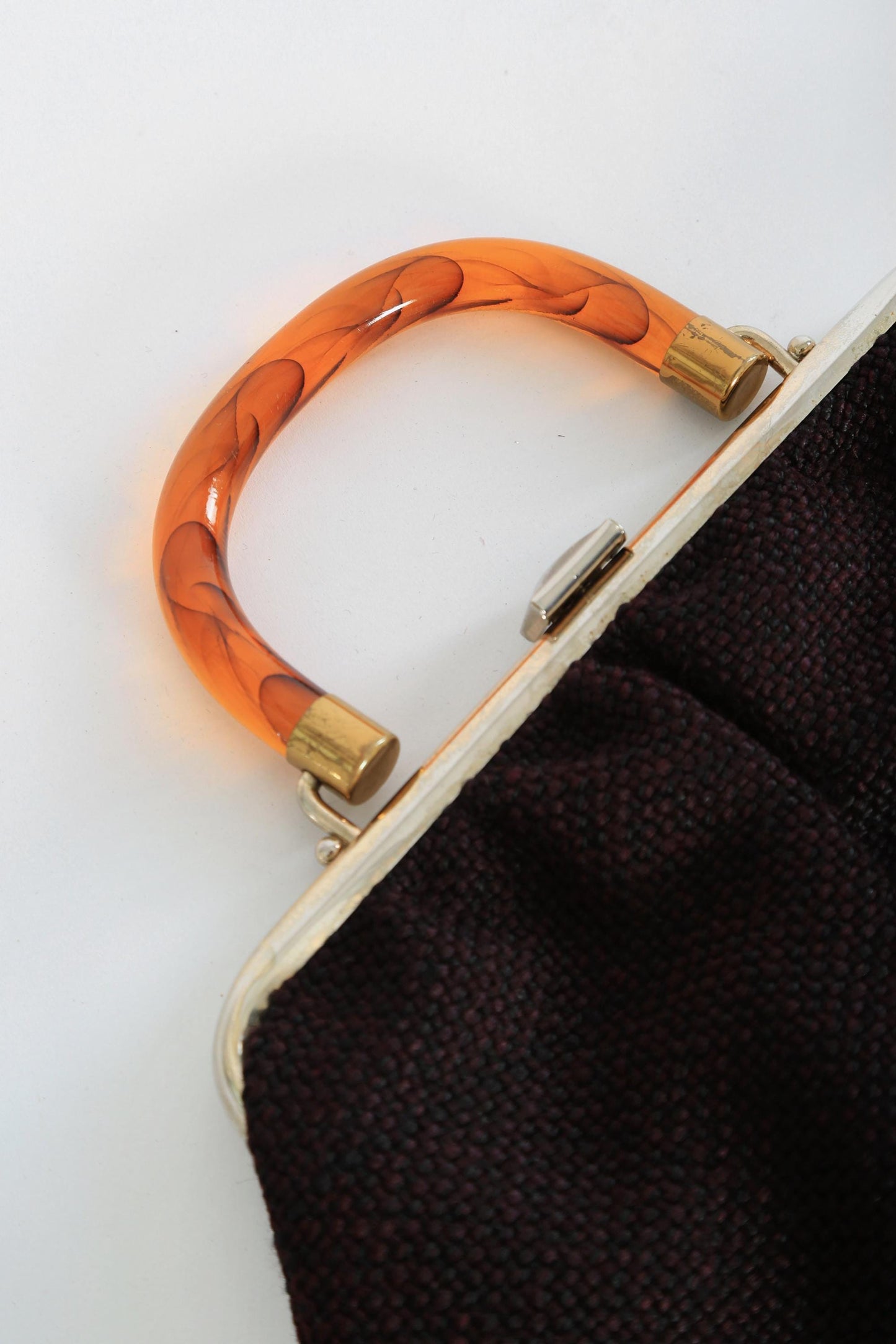 Vintage 60s J.R. black woven tweed purse