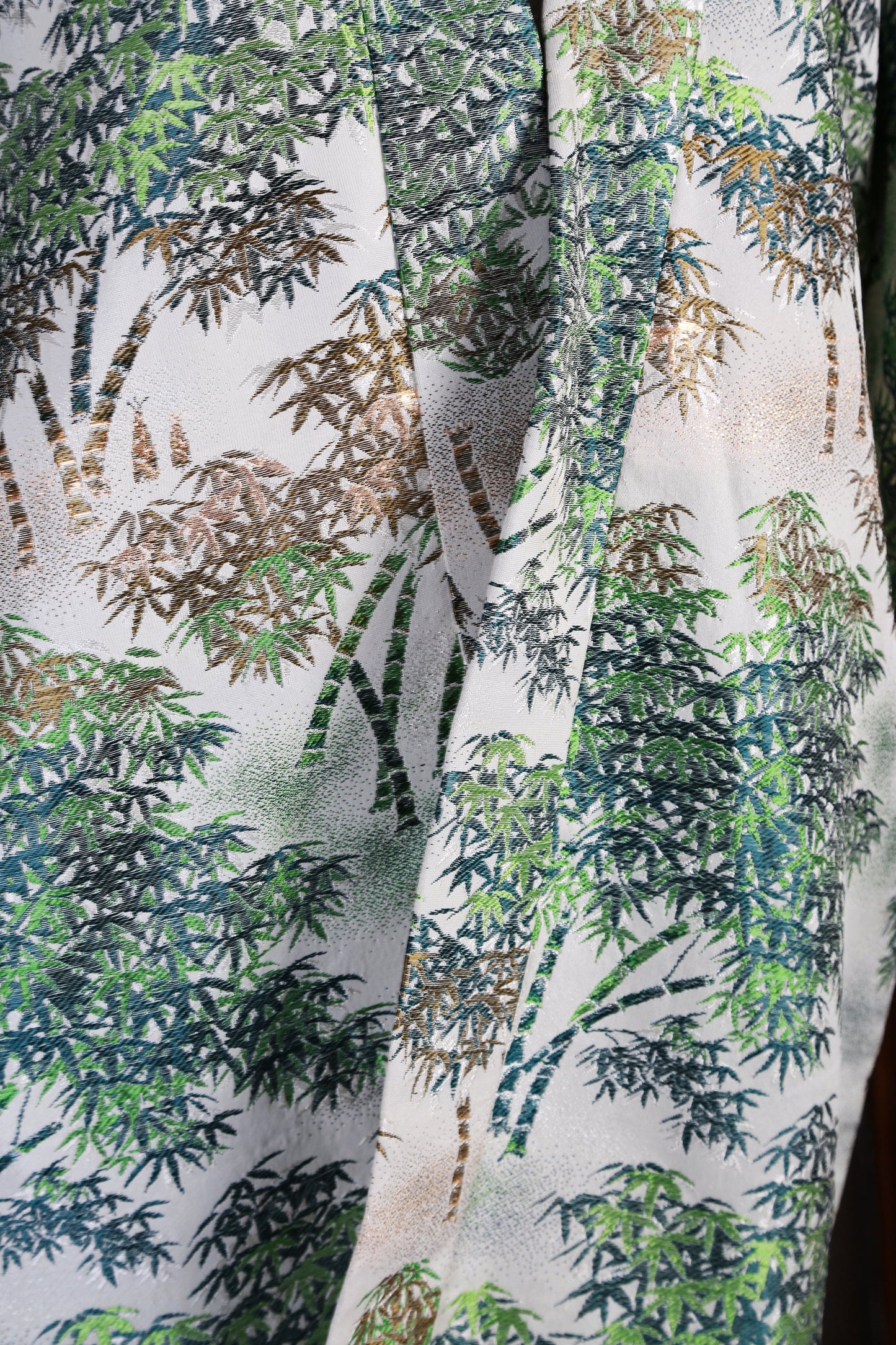 Antique vintage 50s metallic bamboo brocade Japanese coat jacket kimono