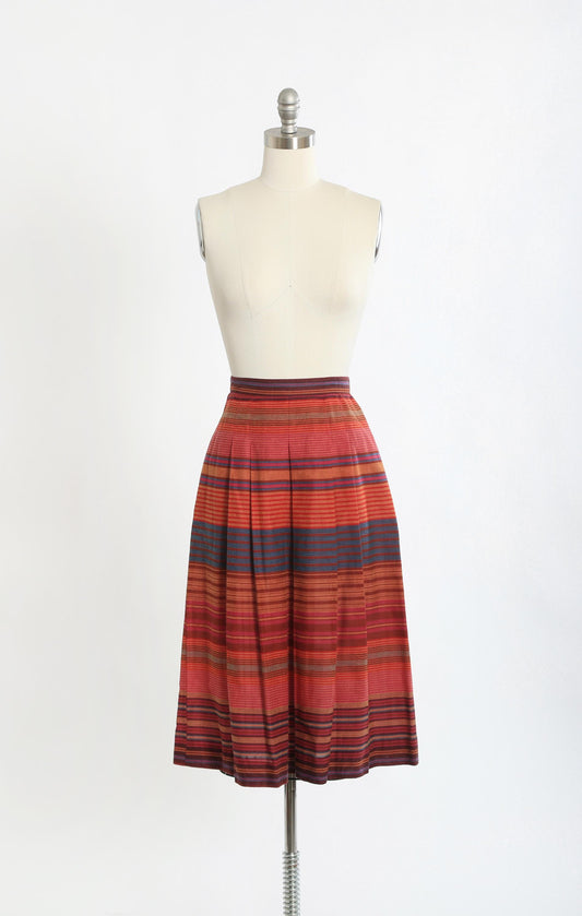 Vintage 70s 80s striped cotton blend skirt