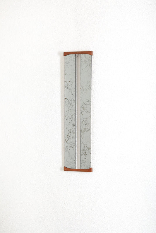 Vintage Mid Century Modern teak wood rectangle mirror