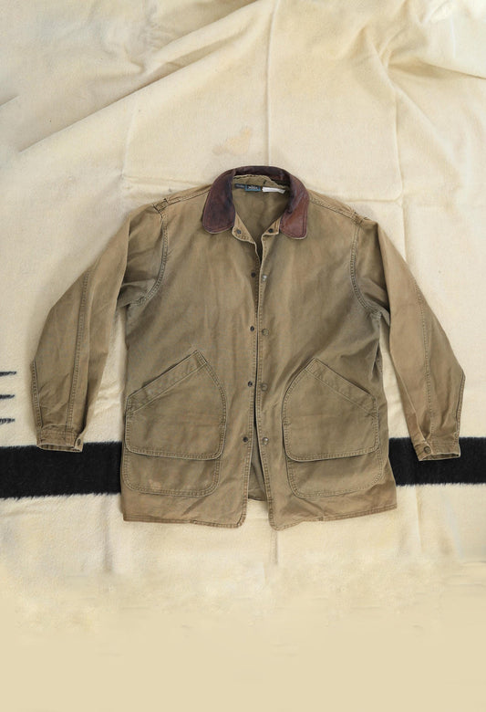 Woolrich coat | Vintage Mens Woolrich canvas chore leather  jacket coat