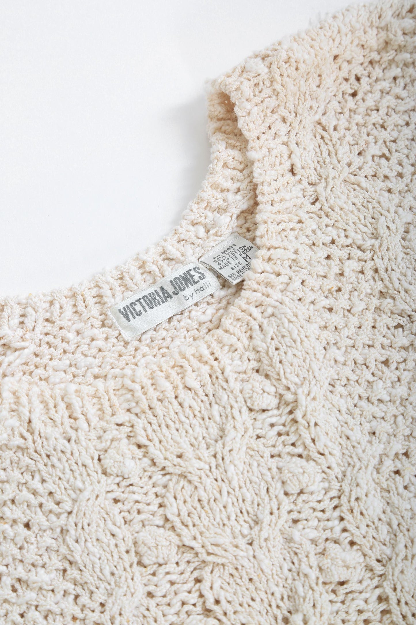 Vintage 80s hand knit silk blend deadstock sweater