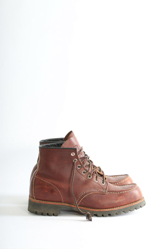 Vintage Red Wings 8146 Roughneck 6-Inch brown Leather Heritage Boots Made in USA Men's work boots Sz. 9