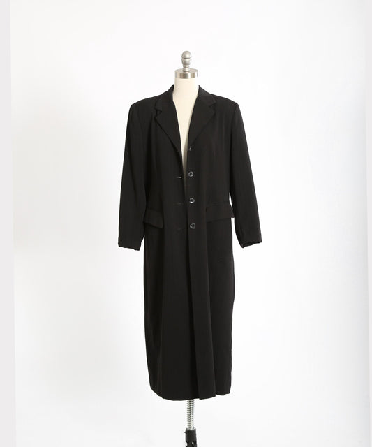 90s black wool coat