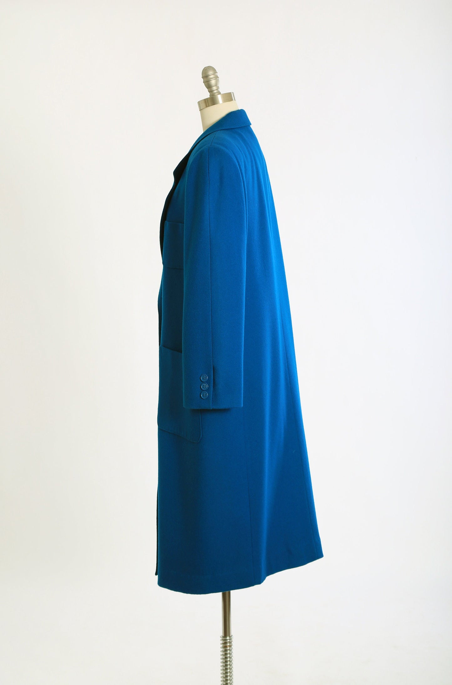 Fleurette blue wool coat | Vintage 1990s oversized blue wool coat