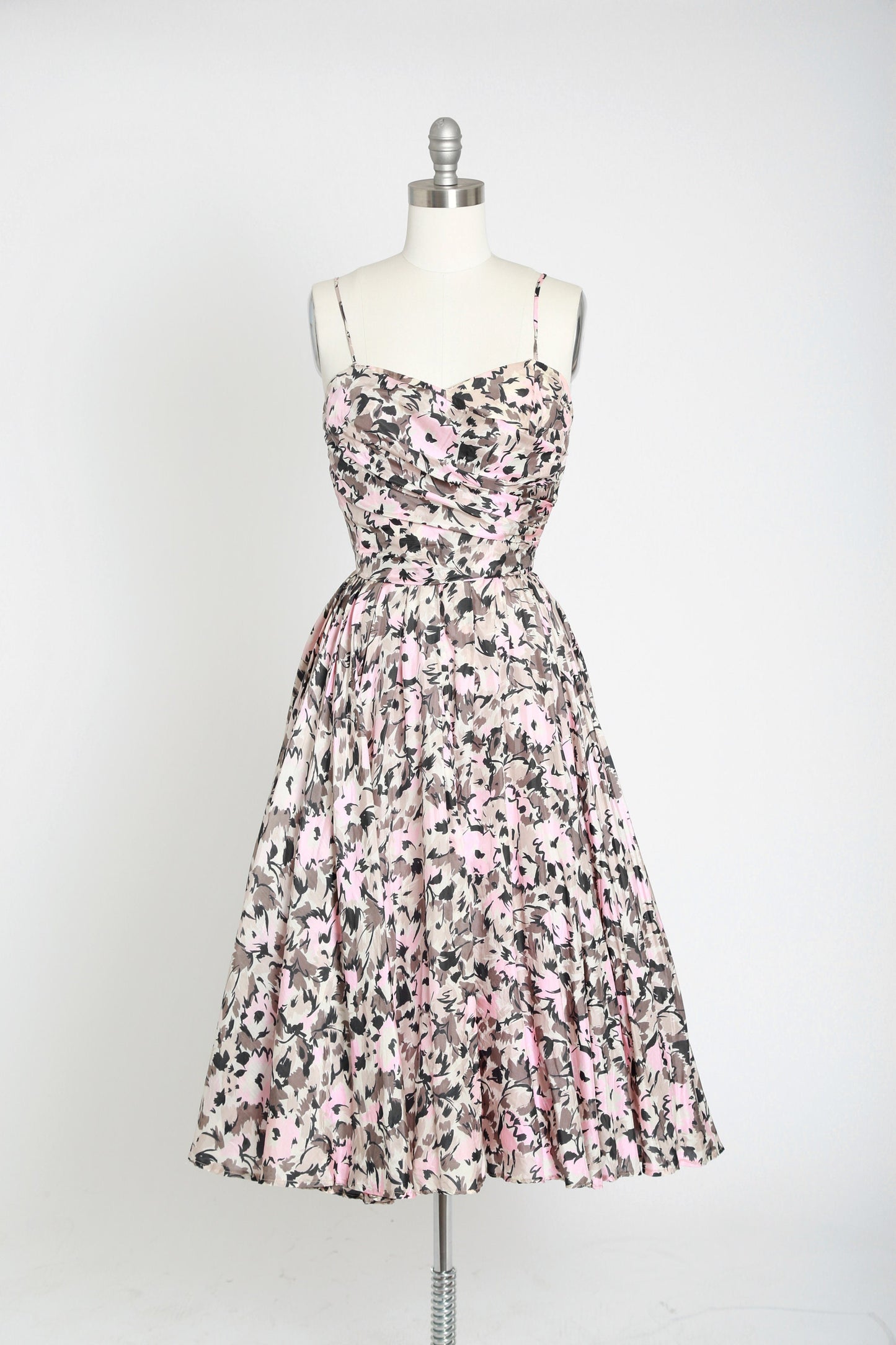 Emma Domb silk dress | Vintage 50s Emma Domb floral silk cocktail dress | 1950s deadstock Emma Domb designer evening dress