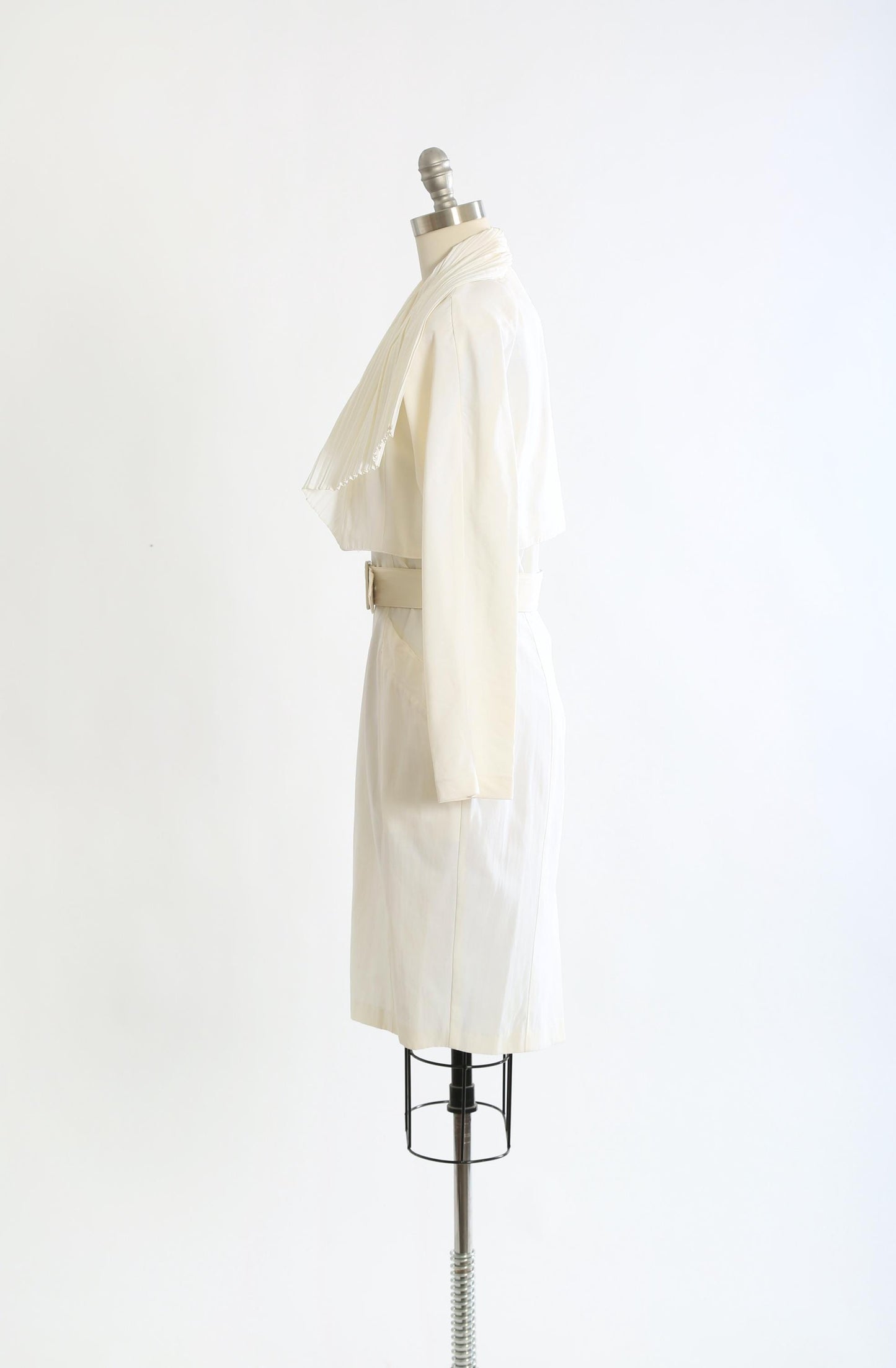 Vintage 80s white 3pc dress cropped bolero jacket | 1980s deadstock SOMA white dress pleated jacket