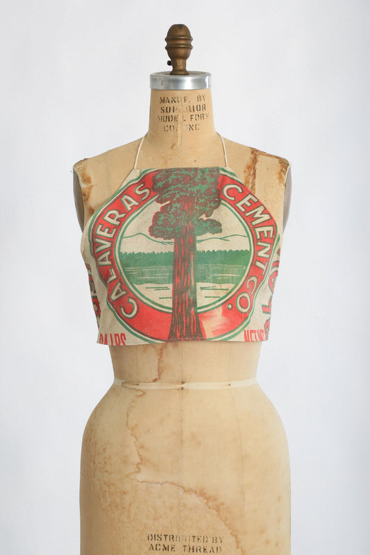 Vintage Hand made "Feedsack" halter top | Vintage 1940s halter top