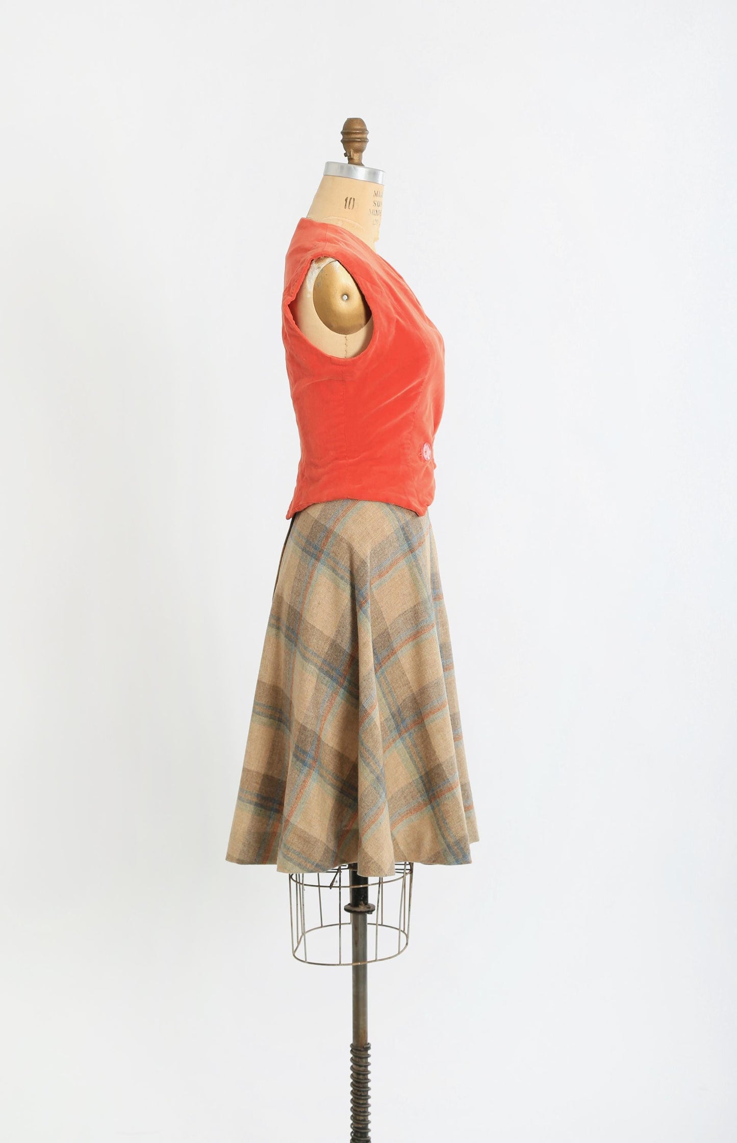 Vintage 60s Orange velvet vest