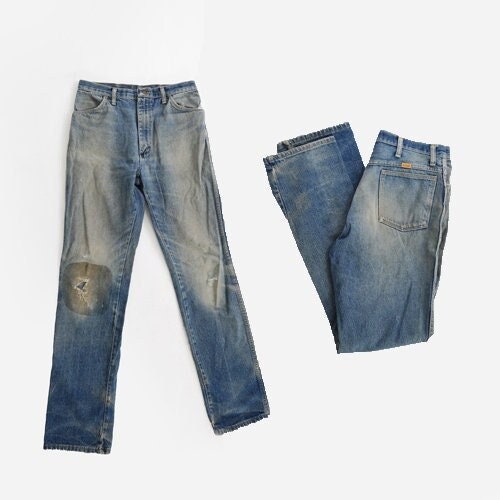 90s Rustler distressed blue Denim jeans 33 x 35