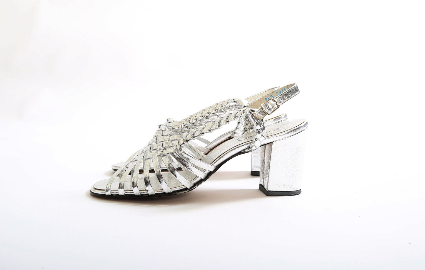 Vintage 60s 70s metallic silver heels | Deadstock silver leather heels 8 1/2B