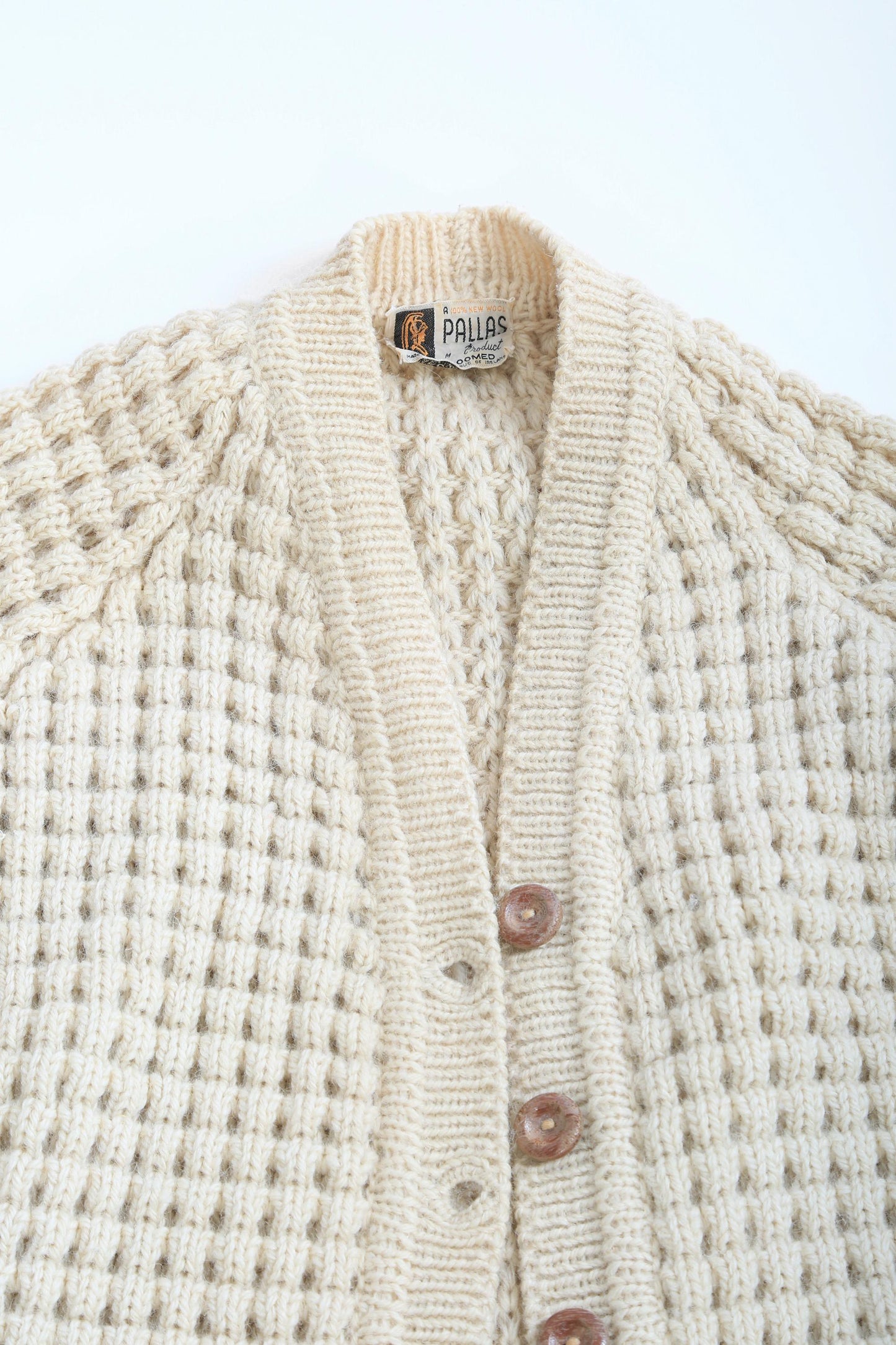 Vintage 60s Irish wool knit sweater | 1960s Hand knit long duster