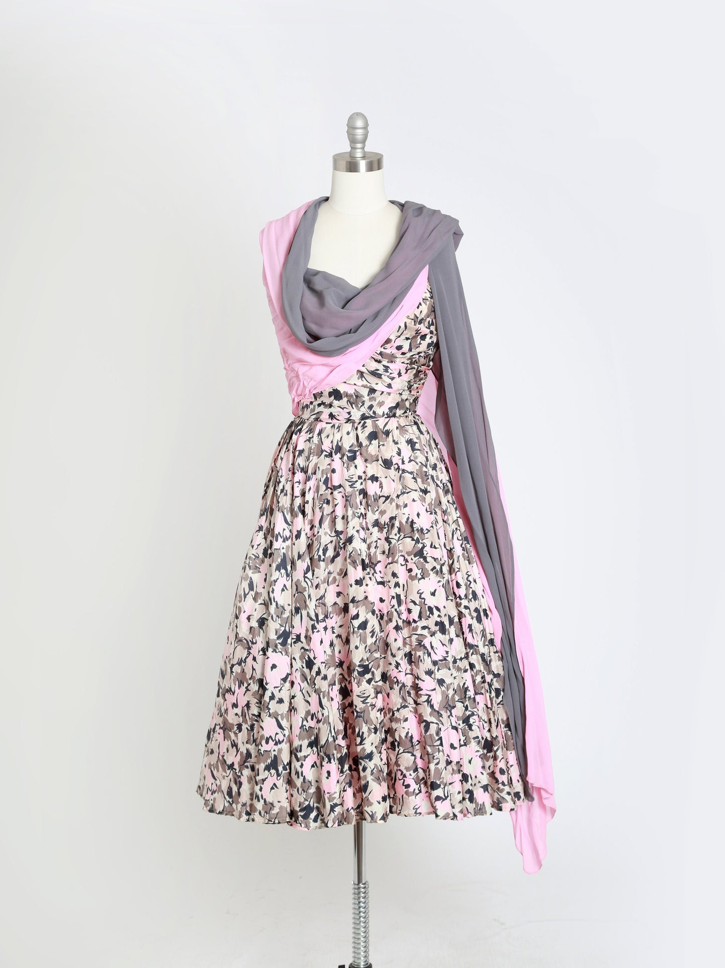 Emma Domb silk dress | Vintage 50s Emma Domb floral silk cocktail dress | 1950s deadstock Emma Domb designer evening dress