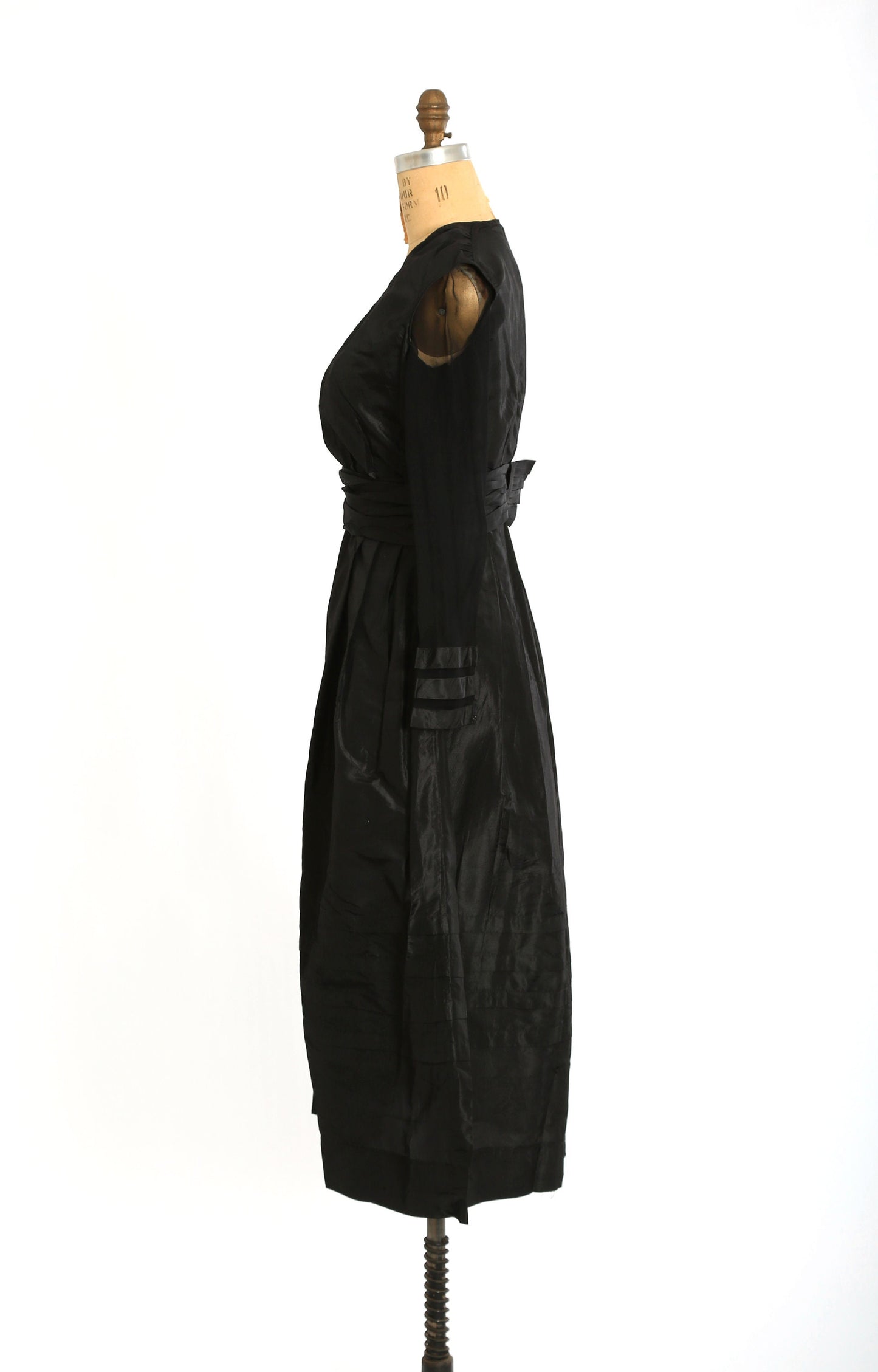 Antique Vintage Edwardian silk black dress
