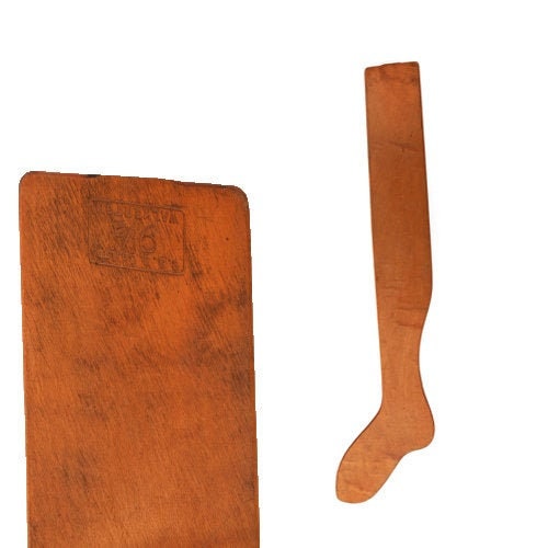 Antique sock stretchers | Vintage 30s 40s stocking dryers | Walkerton wood mercantile display