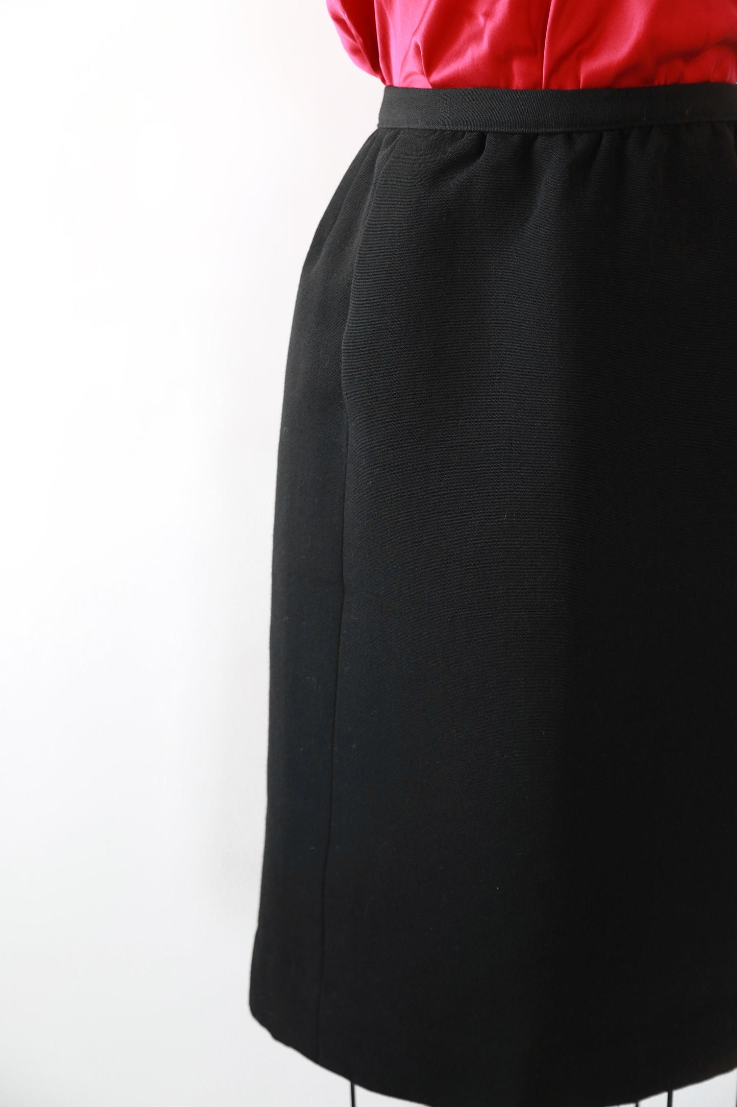 Vintage 60s black knit wool skirt