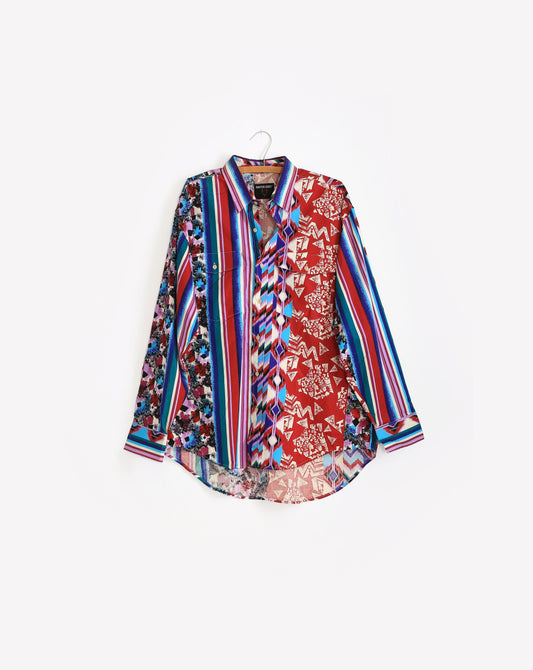 Vintage 90s colorful southwestern shirt | Frontier series cowboy shirt