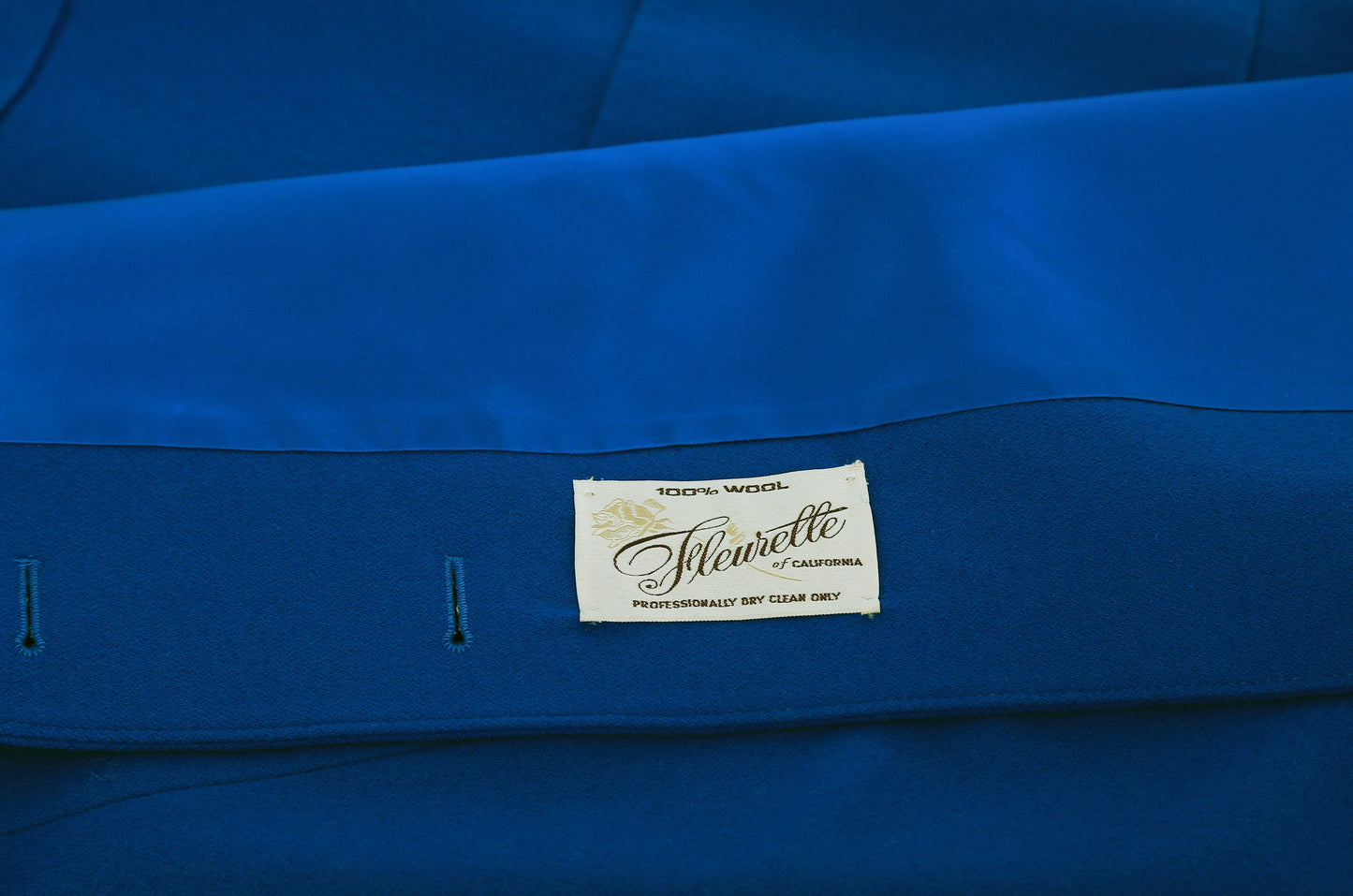 Fleurette blue wool coat | Vintage 1990s oversized blue wool coat