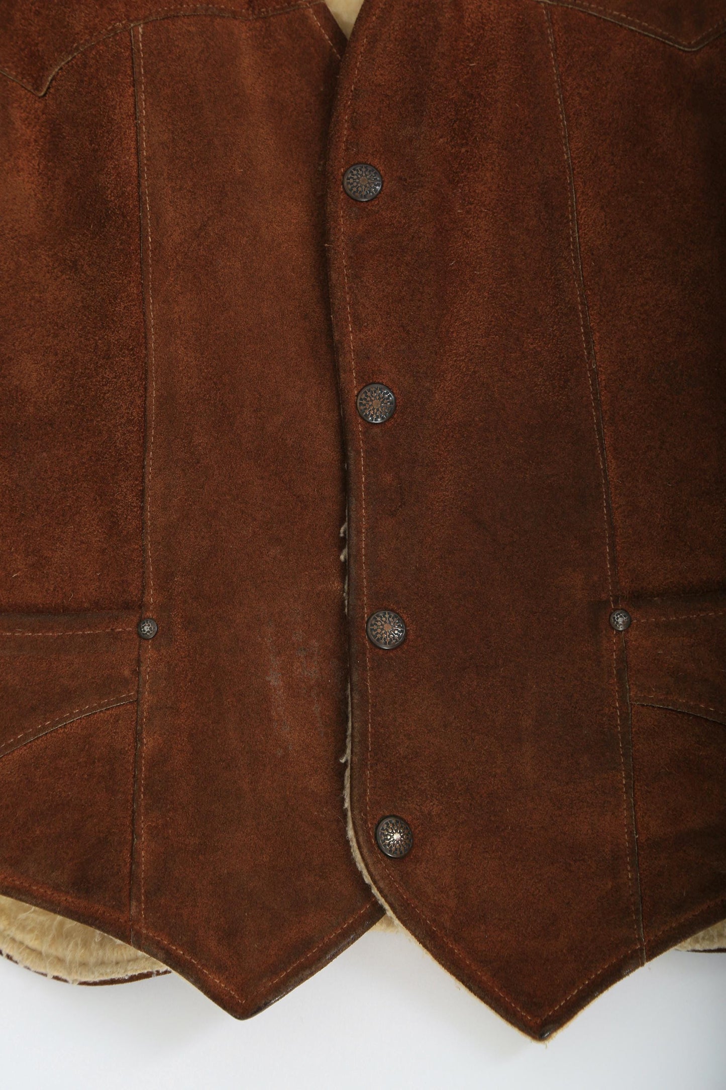 Vintage 70s Ranchwear Sportswear NFL linebacker brown suede leather vest