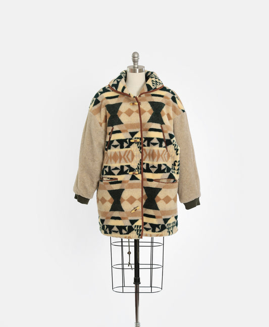 Vintage 90s oversized Southwestern blanket coat