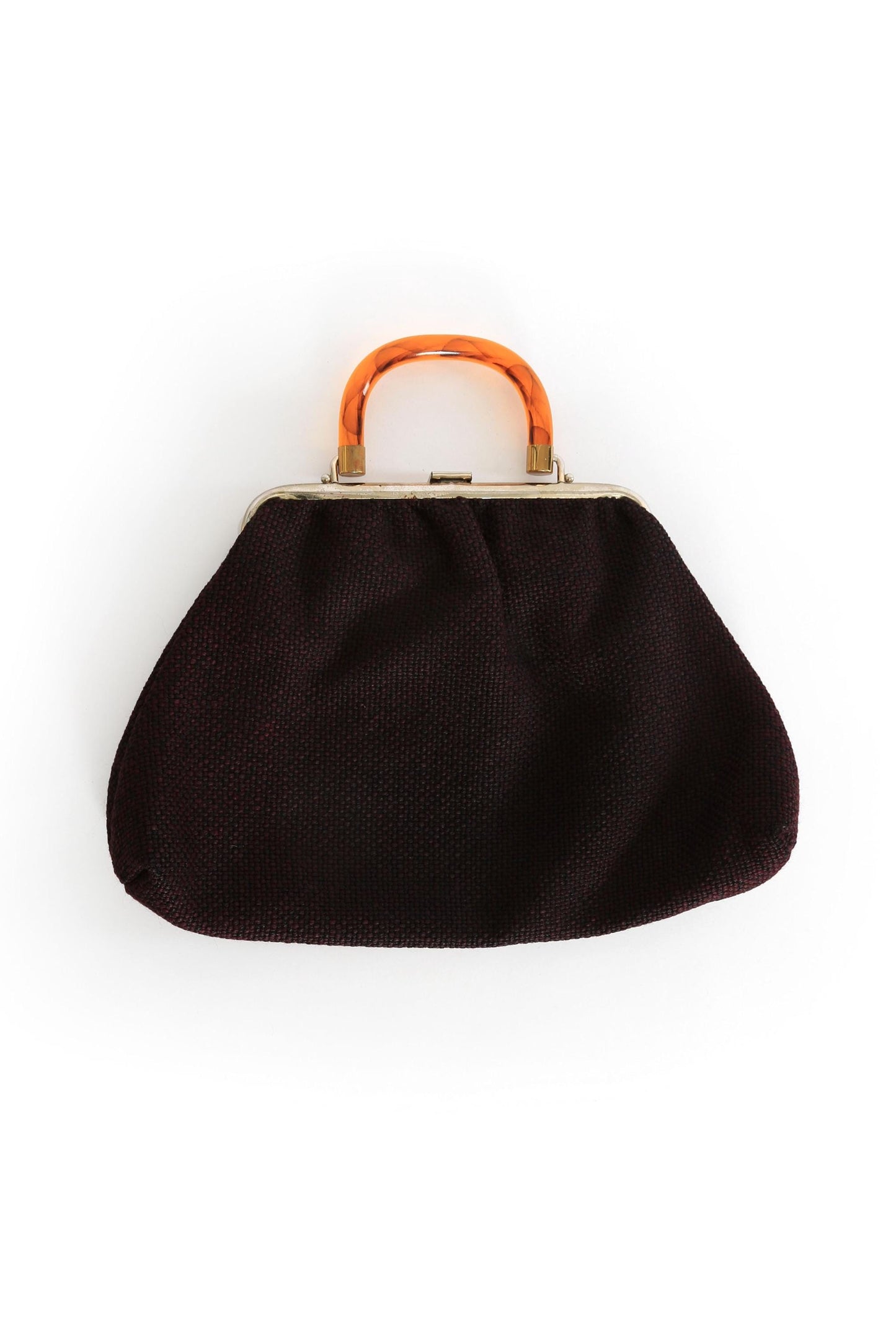 Vintage 60s J.R. black woven tweed purse