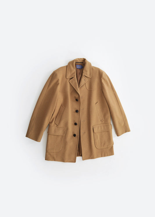 Pendleton Men's wool coat | Vintage 1970s Pendleton camel brown wool coat 46 Long