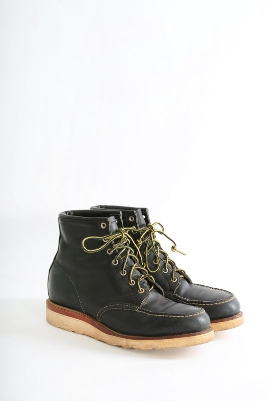 Vintage Chippewa American Made black Leather Moc Toe Boots Sz. 9