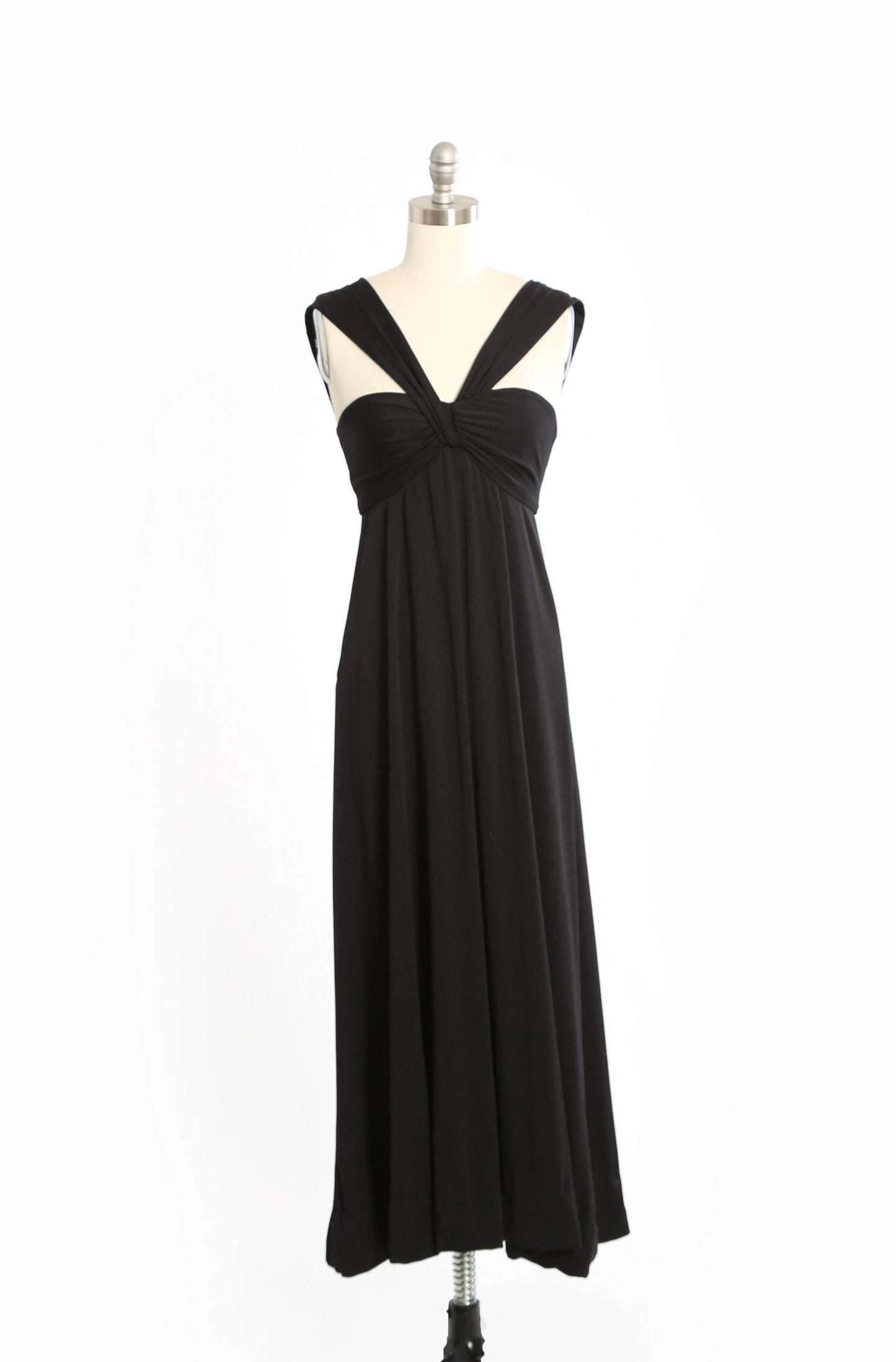Vintage 70s Mardi Gras Saks Fifth Avenue black maxi dress
