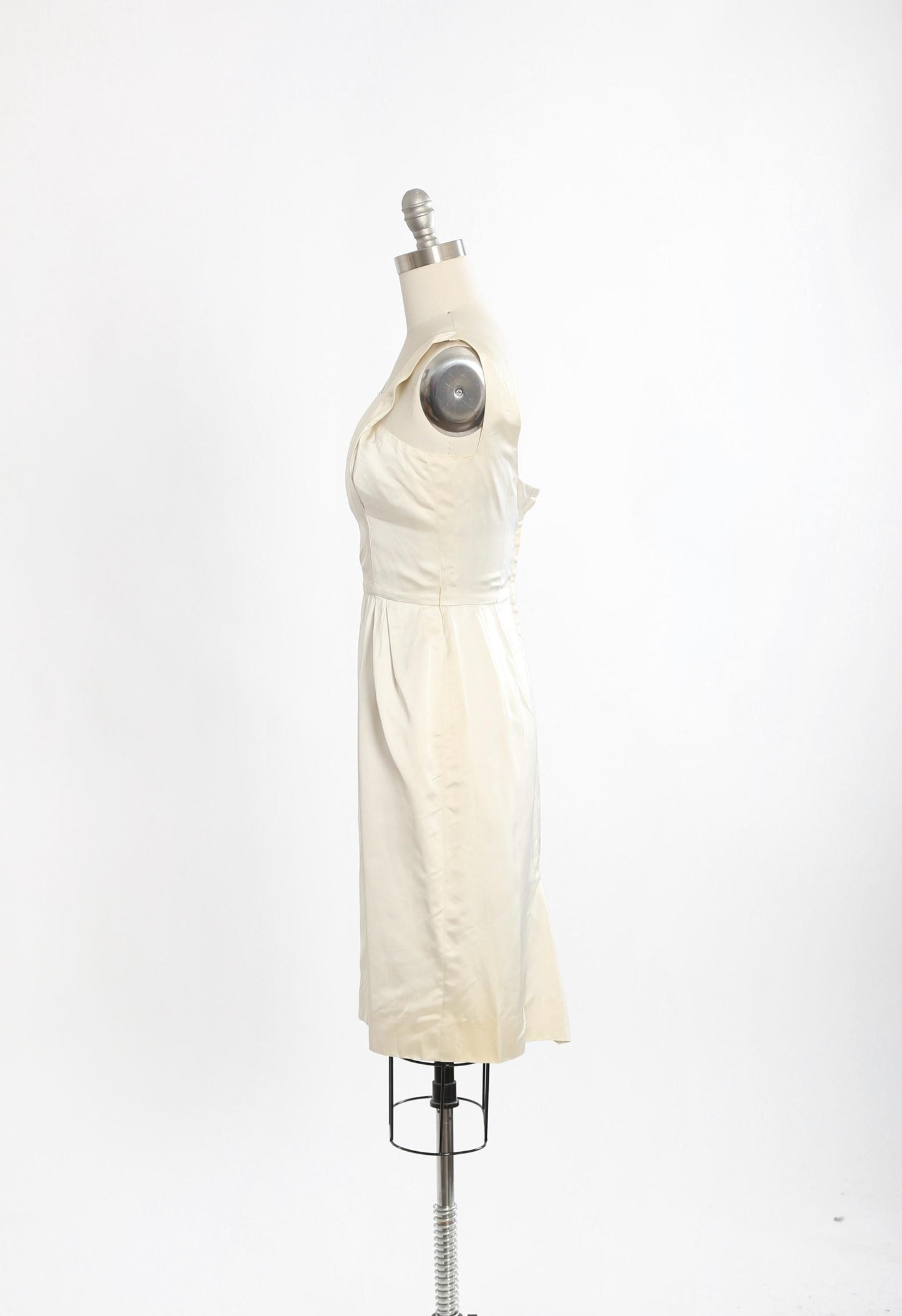 50s Lilli Ann dress | Vintage 1950s ivory Lilli Ann silk satin wiggle dress