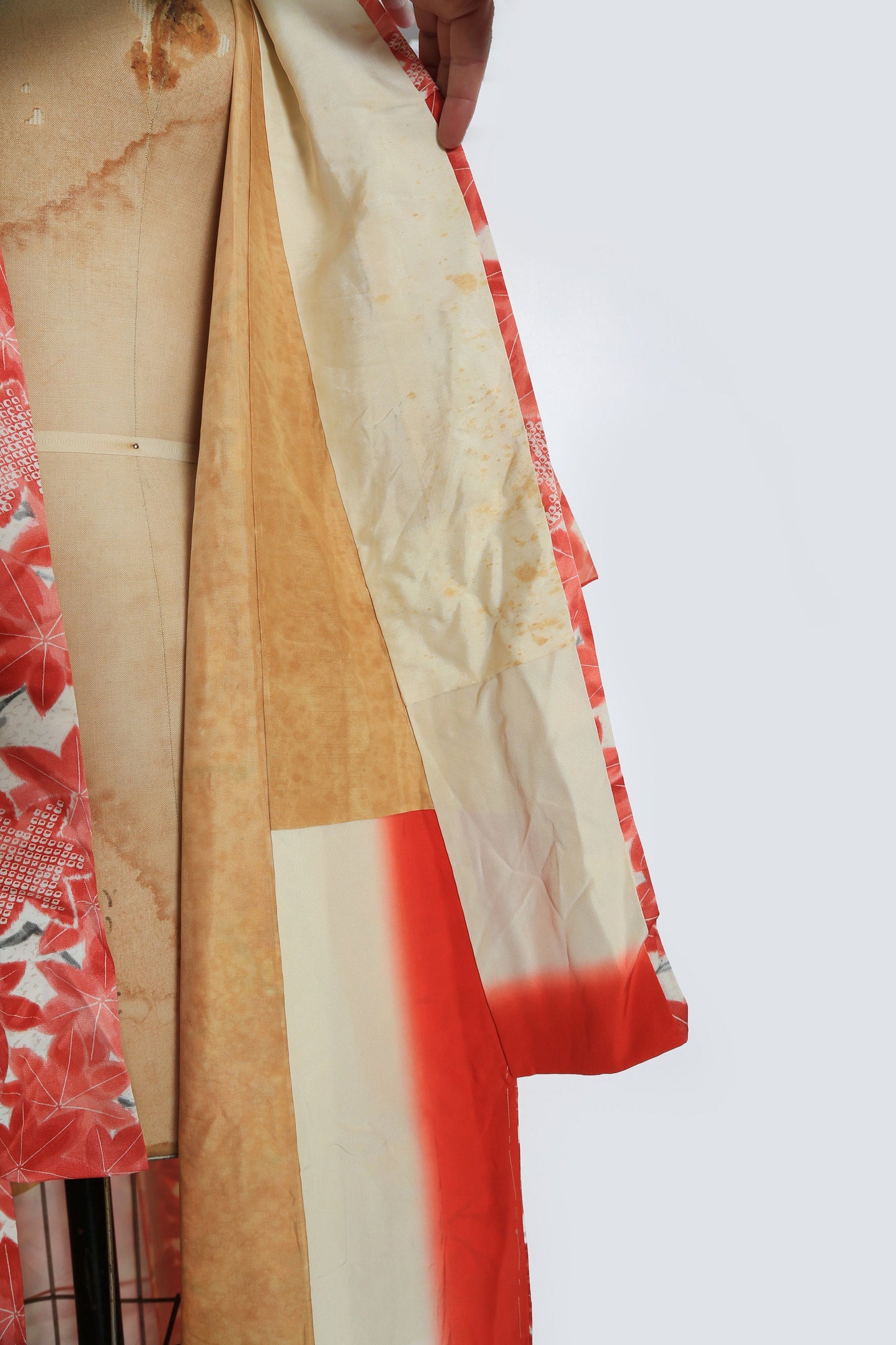 Antique Vintage 20s 30s pink silk floral leaf Japanese KIMONO | 1920s wedding floral kimono