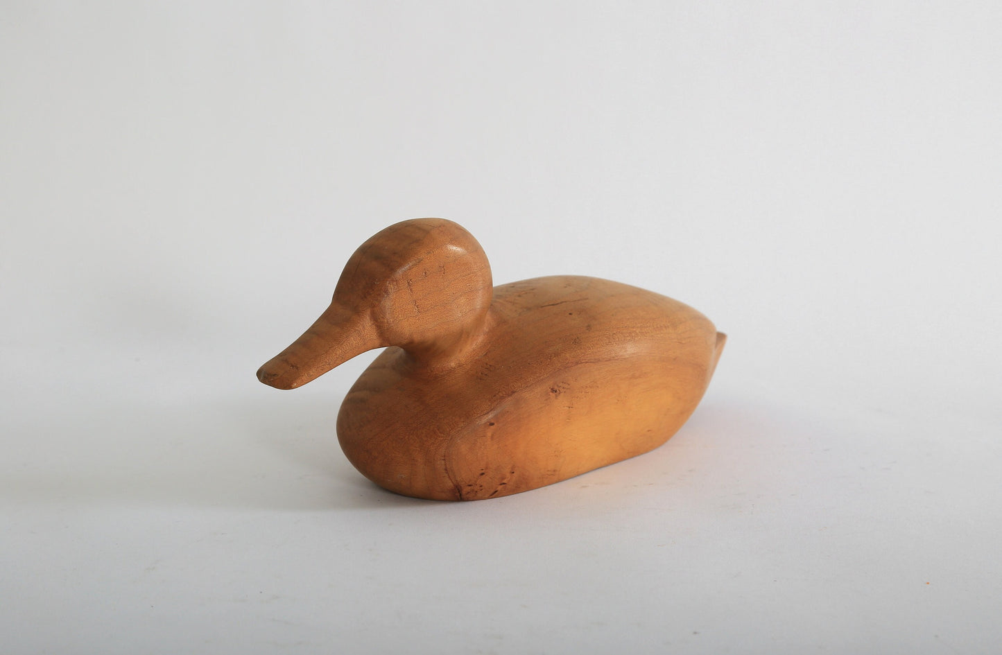 Antique vintage hand carved solid maple wood duck decoy Mallard