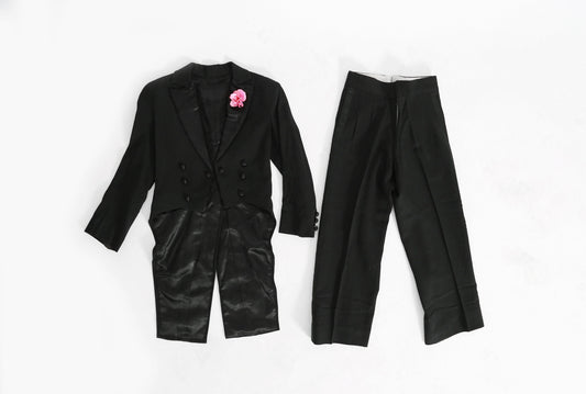 RARE Antique kids Suit tails | Vintage 20s black Tuxedo tails suit | 1920s Childs tuxedo suit